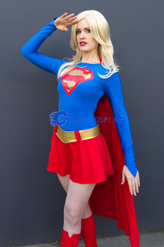 Supergirl Cosplay Costume Dress Halloween